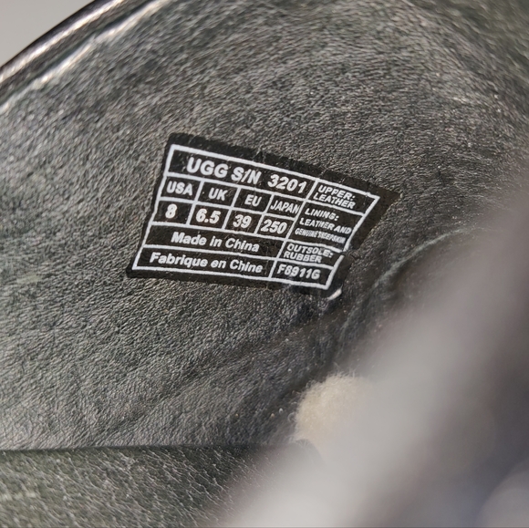 Ugg Black Leather Heeled mules. Sz 8 - Picture 5 of 8